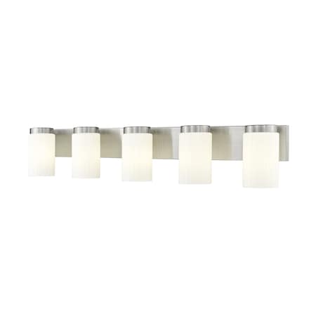 Z-Lite Burk 5 Light Vanity, 38in. W x 7.25in. H, Brushed Nickel 746-5V-BN